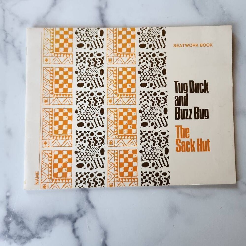 Tug Duck and Buzz Baby the Sack Hut vintage seatwork book 70s softback education